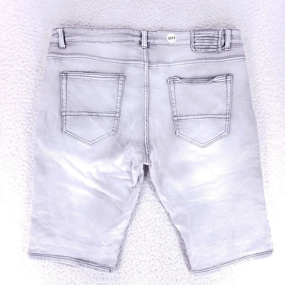 Brooklyn Laundry Jean Short Denim Cotton Men SZ 36 Gray Straight Stretch VTG 90s